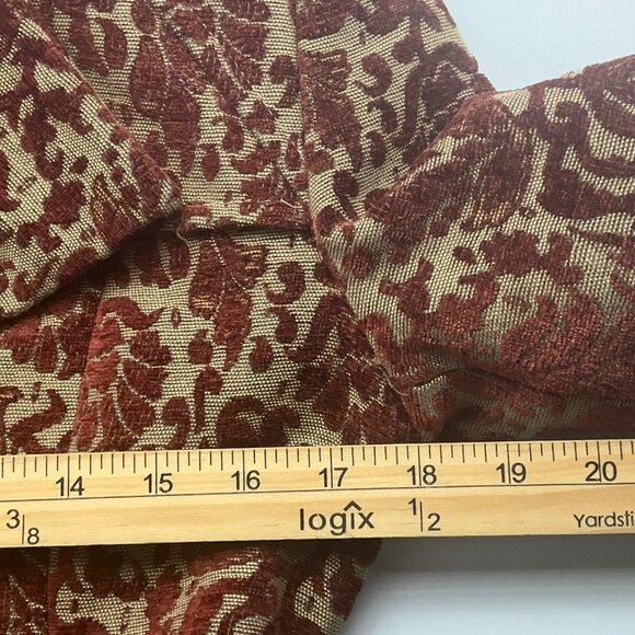 VTG Moda International Y2K Coat Orange Brown Brocade Tapestry Velvet Burnout - Picture 9 of 16